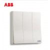 ABB开关插座面板无框轩致系列雅典白墙壁86型开关面板三开单控三联单控三位单控开关 16A AF123